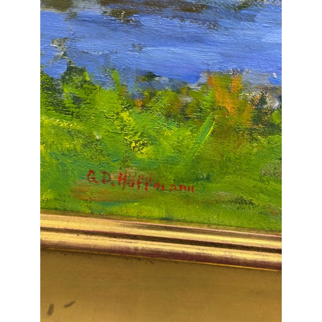 2000 - 2009 Circa 2002 Gary David Hoffmann "By the Charles River" Oil on Canvas, Framed For Sale - Image 5 of 12