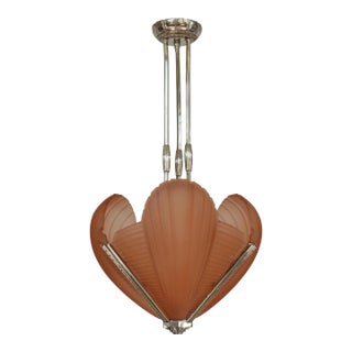 French Art Deco Chandelier by Petitot 1930 France For Sale