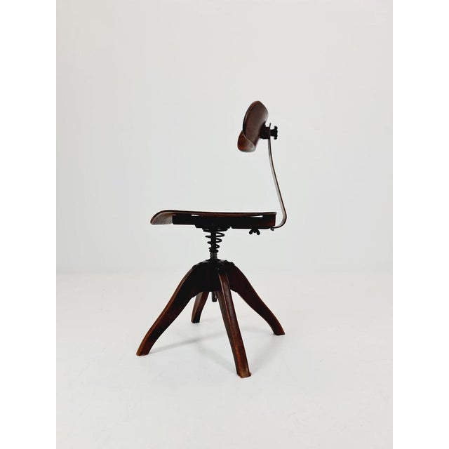 Bauhaus Swivel Office Chair in Wood from Puffdreh Kontorchair, 1930s For Sale - Image 16 of 16