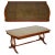 This elegant coffee table is crafted from rich hardwood and features a beautifully inset green leather top with gold-...