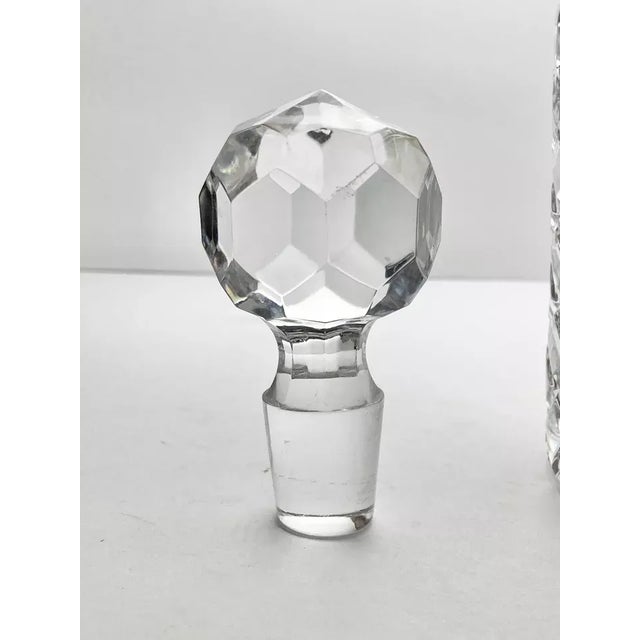Contemporary 1980s Contemporary Crystal Wine & Spirit Decanter, Fan & X Cuts For Sale - Image 3 of 5