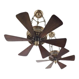 Custom 1916 Emerson Chain Hung Ceiling Fans - a Pair For Sale