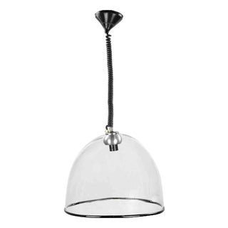Metal and Art Glass Hanging Lamp from Leucos, 1970s For Sale