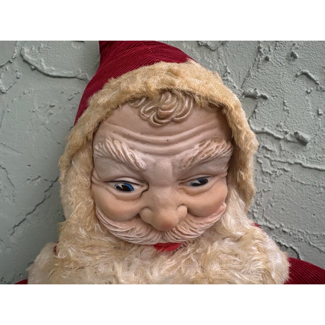 Folk Art Vintage Folk Art Santa Claus Figure With Coca-Cola Bottle – 20” Christmas Display For Sale - Image 3 of 11