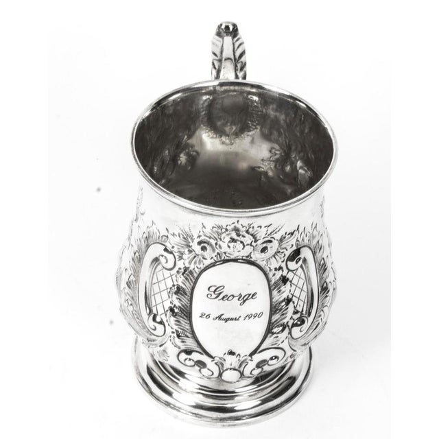 Victorian Silver Plated Embossed and Engraved Mug, 19th Century For Sale - Image 9 of 15