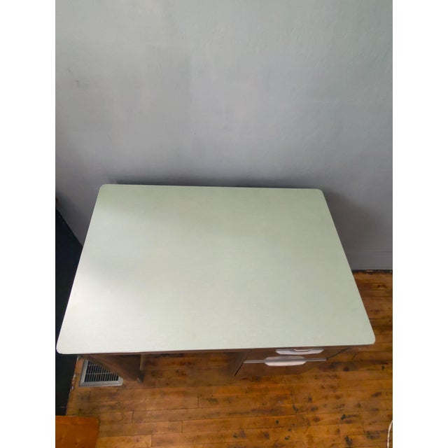 Chrome 1960s Refurbished Polished Steel Tanker Desk/ General Fireproofing Co For Sale - Image 8 of 9