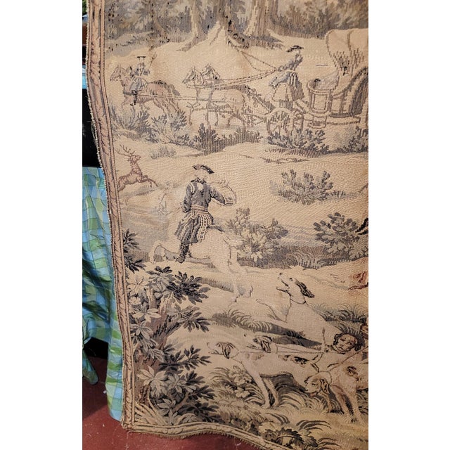 Brown 1930s French Country Scene Tapestry For Sale - Image 8 of 9