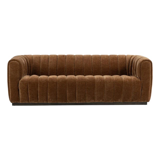 Copper Velvet Tufted Sofa For Sale