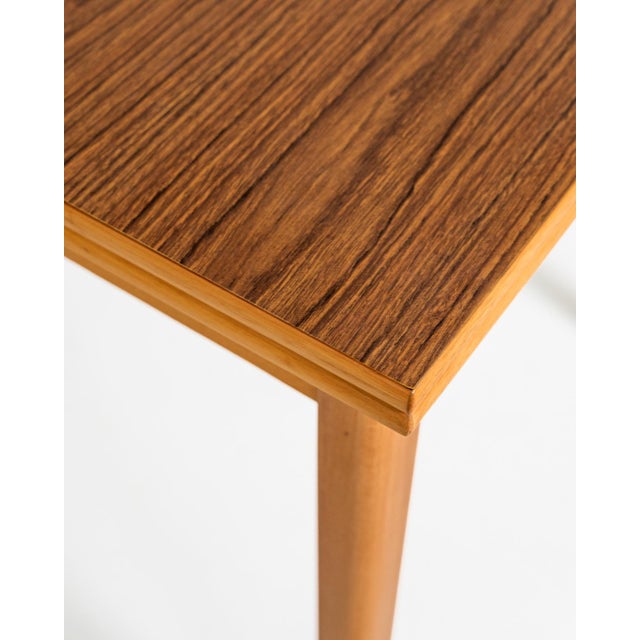 Wood Extendable Beech Dining Table with Laminate Top, Sweden, 1950s For Sale - Image 7 of 10