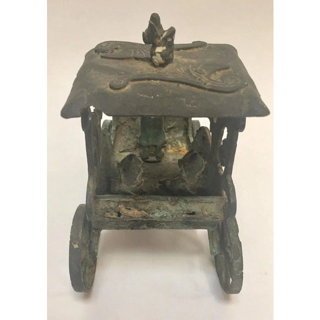 Antique Asian Bronze Chariot With Dragon Head Pulled by Horses For Sale In Palm Springs - Image 6 of 13