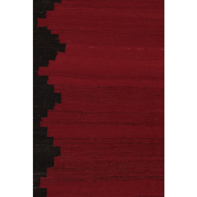 Vintage Persian Kilim, Burgundy Open Field With Black Border - Rug & Kilim For Sale In New York - Image 6 of 8