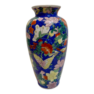Vintage Chinoiserie Hand Painted Vase