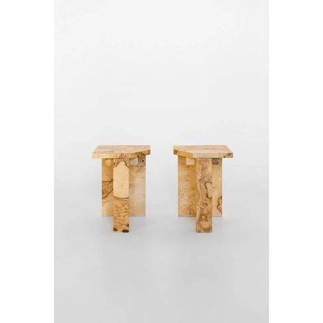 Not Yet Made - Made To Order SSS01W Stool with Lacewood Veneer by Sashaxsasha For Sale - Image 5 of 14