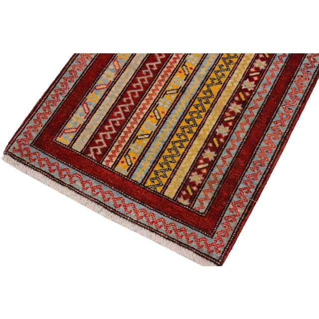 Shabby Chic 1990s Shabby Chic Tribal Khurgeen Red/Gray Wool Rug - 2'0 X 2'1 For Sale - Image 3 of 9