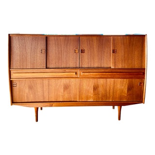 1960s Vintage Danish Modern Teak Bow Front Sideboard For Sale