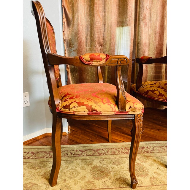 Rococo Mid-20th Century French Louis XV Style Fauteuil Armchairs - A Pair For Sale - Image 3 of 12