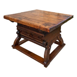 Antique French Butcher Block Baker’s Table Pétrin Farmhouse Kitchen Island C1790 For Sale