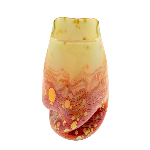 Glass, mold-blown and free-formed, minimalist and iridescent A vase by the Johann Loetz Witwe company in the "Cytisus May...