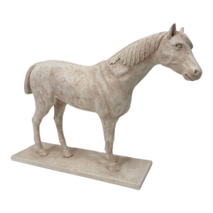 Bliss Studio White Horse Marquette Aged Plaster Finish Sculpture