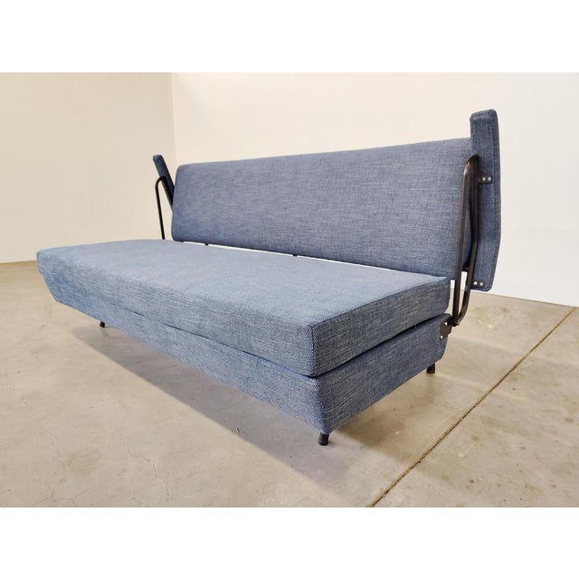 Blue Mid-Century Modern Italian Sofa Bed For Sale - Image 8 of 11