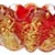 Barovier e Toso Murano Barovier Toso Vintage Bright Red Gold Flecks Control Bubbles Italian Art Glass Ashtray Bowl For Sale - Image 4 of 9
