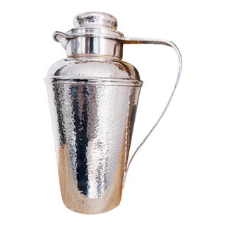 1926 Hammered Silver Plate Cocktail Shaker For Sale