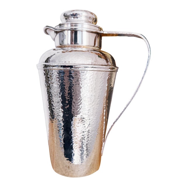 1926 Hammered Silver Plate Cocktail Shaker For Sale