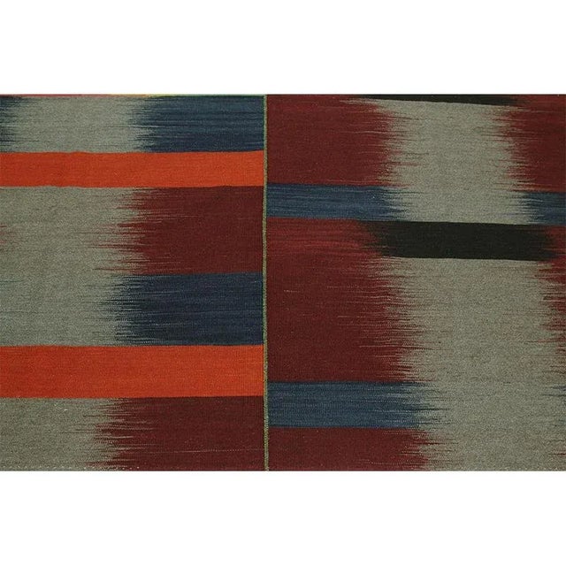 2010s Handwoven Scandinavian Style Persian Kilim Area Rug 9’8″ X 13’0″ For Sale - Image 5 of 13