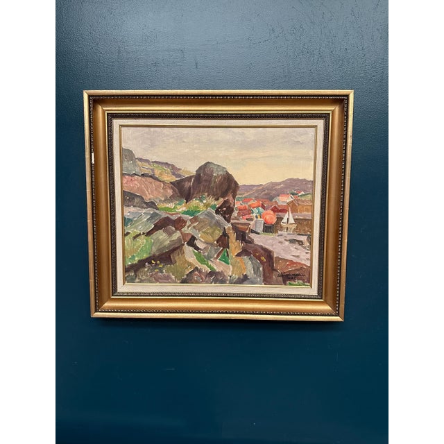 Ellis Wallin, The Dark Cliff, 1962, Oil Painting on Canvas, Framed For Sale - Image 13 of 16