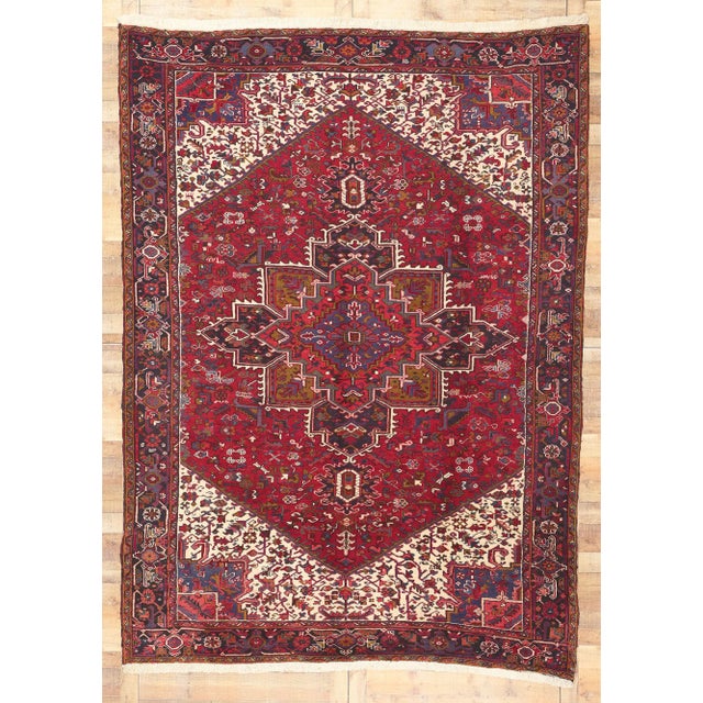 Mid 20th Century Vintage Persian Heriz Rug - 08'10 x 12'01 For Sale - Image 9 of 9