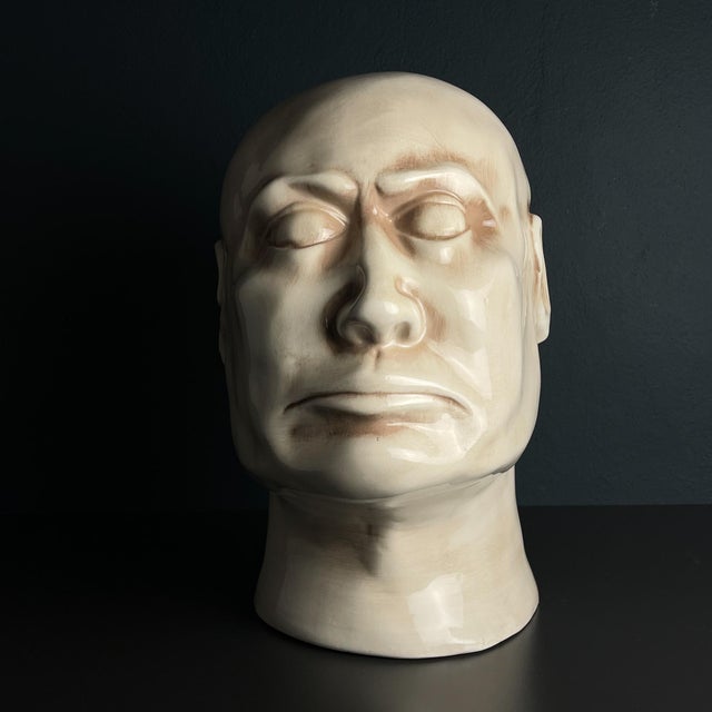Vintage large ceramic bust Man by Bassano made in Italy in the 1970s. Bassano ceramics (also known as "Bassano del...