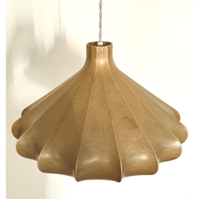 Mid-Century Modern Cocoon Pendant Light attributed to Friedel Wauer for Goldkant Leuchten, 1960s For Sale - Image 3 of 14