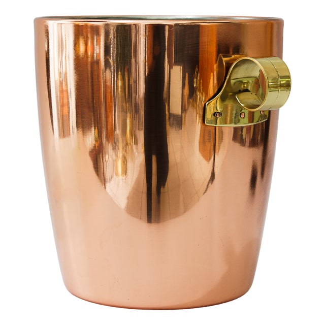 Copper Wine Cooler with Brass Handles, Schwitzerland, 1920s For Sale