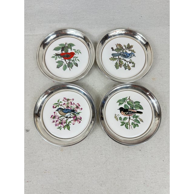 Vintage Sheridan Silver Plated Coasters For Sale - Image 4 of 9