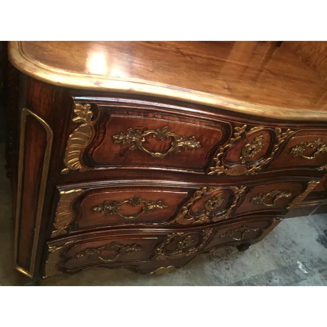 Wood 18th Century French Walnut Carved Commode For Sale - Image 7 of 12