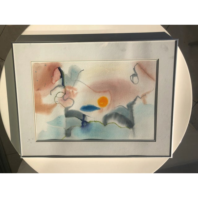 Contemporary 1970s Vintage Frances DesLoge Abstract Watercolor Painting For Sale - Image 3 of 6