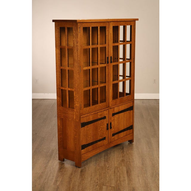 High Quality American Made Stickley China Cabinet From The Mission Collection Crafted In Oak With A Warm Finish. Features...
