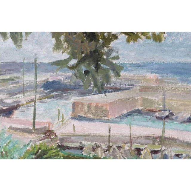 1930s French Marina, 1930s, Oil Painting For Sale - Image 5 of 13