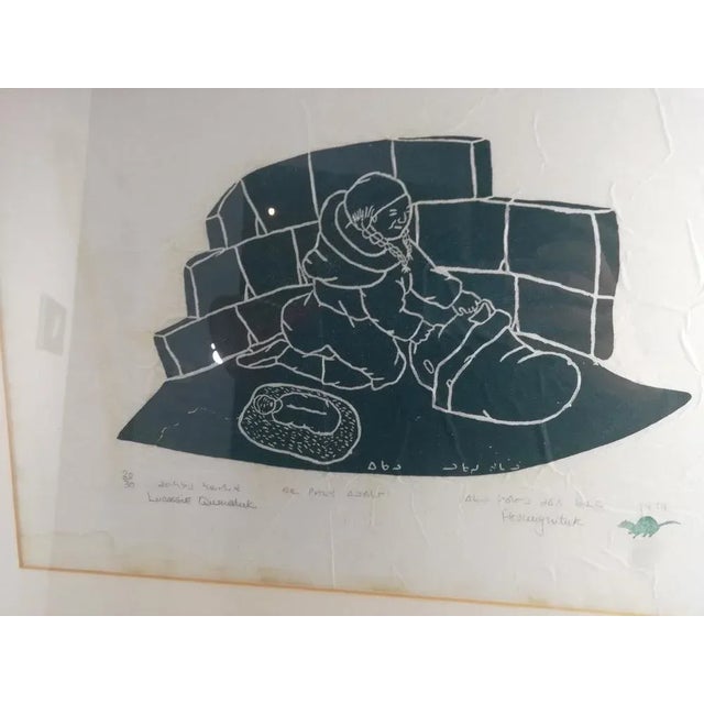Lucassie Qumaluk, Motherhood, Woodcut, 1974 For Sale - Image 7 of 9