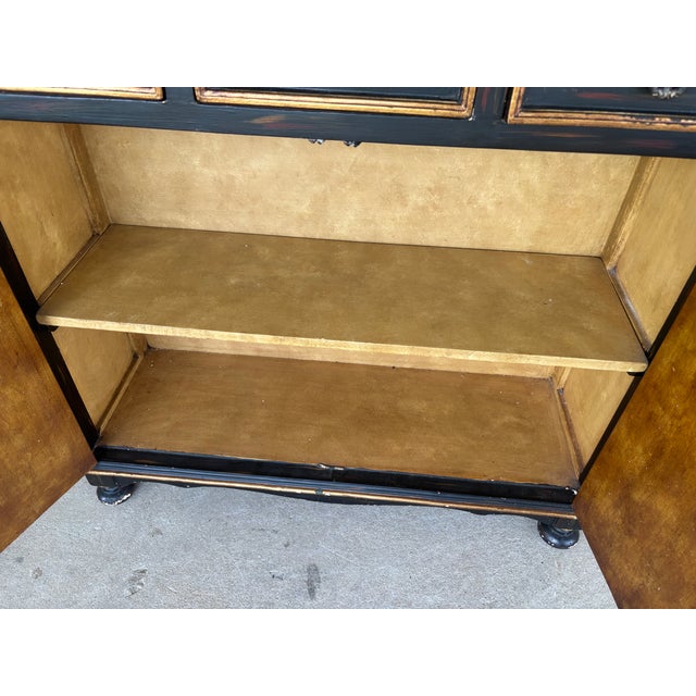 Wood Habersham Paint Decorated British Colonial Style 40" Console Cabinet For Sale - Image 7 of 9