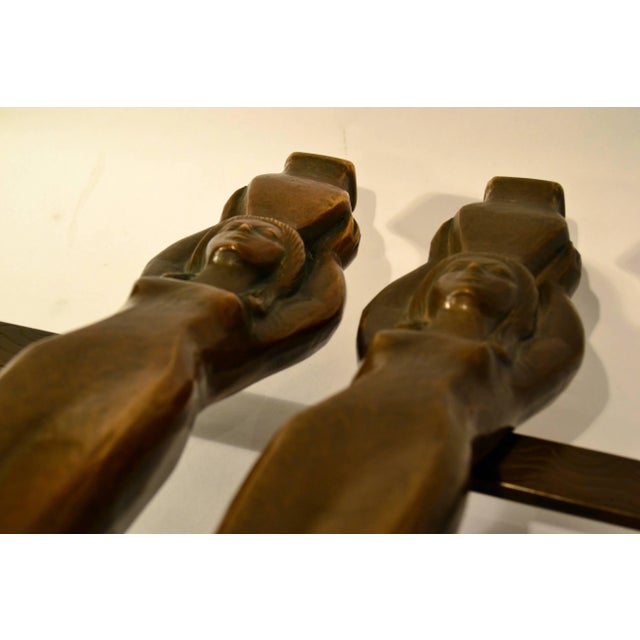 Original pair of door handles in the shape of two water nymphs, originally from spa in the Alps. The handles, in the shape...