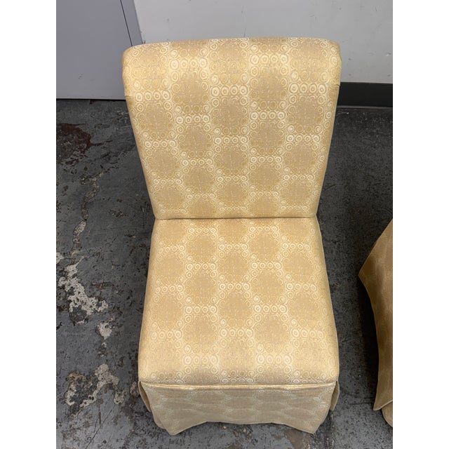 Cream Custom Design Side Dining Chairs, Pair For Sale - Image 8 of 12