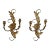 Pair French Style Gold Gilt Metal Candelabra Sconces For Sale