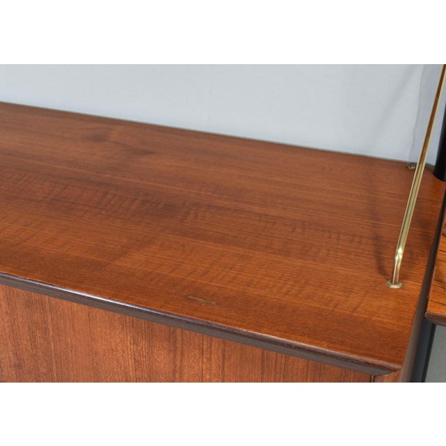 Wall Unit in Teak and Brass attributed to Wébé, Netherlands, 1950s, Set of 11 For Sale - Image 17 of 18