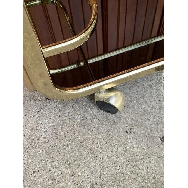 1960s Regency Brass 2-Tier Bar Cart, 1960s For Sale - Image 5 of 9