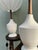 Mid-Century Modern White Ceramic Urn Table Lamps, a Pair — Restored With Custom Silk Globe Shades For Sale - Image 4 of 7