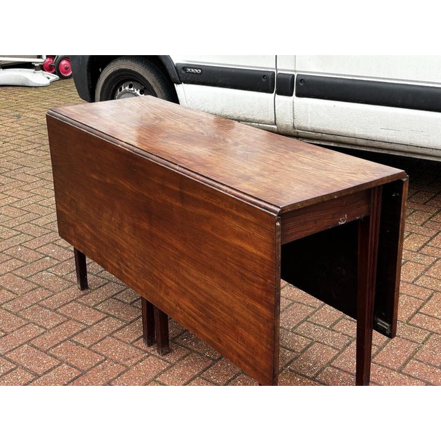 Antique Mahogany Drop Leaf Dining Table and Chairs, Set of 7 For Sale - Image 10 of 18