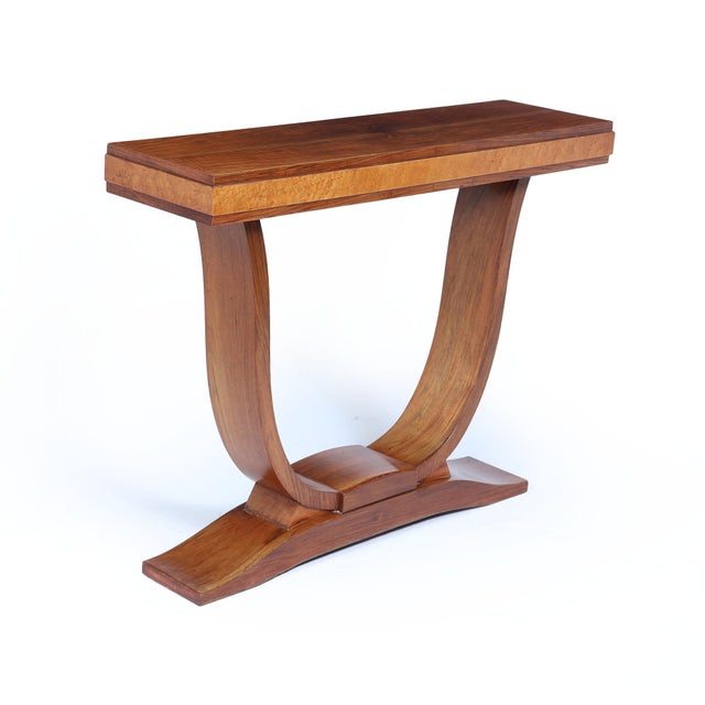 Art Deco French Walnut Console Table, 1930s For Sale - Image 4 of 16