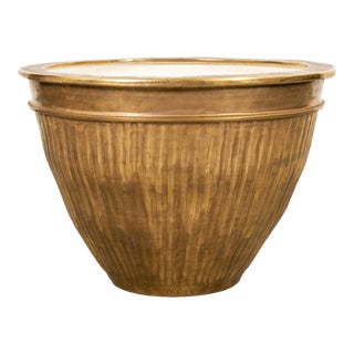 Modern Gold-Lustre Glazed Earthenware Jardiniere For Sale
