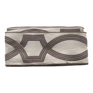 Samuel & Sons Ogee Embroidered Border- 3 1/2 Yards For Sale